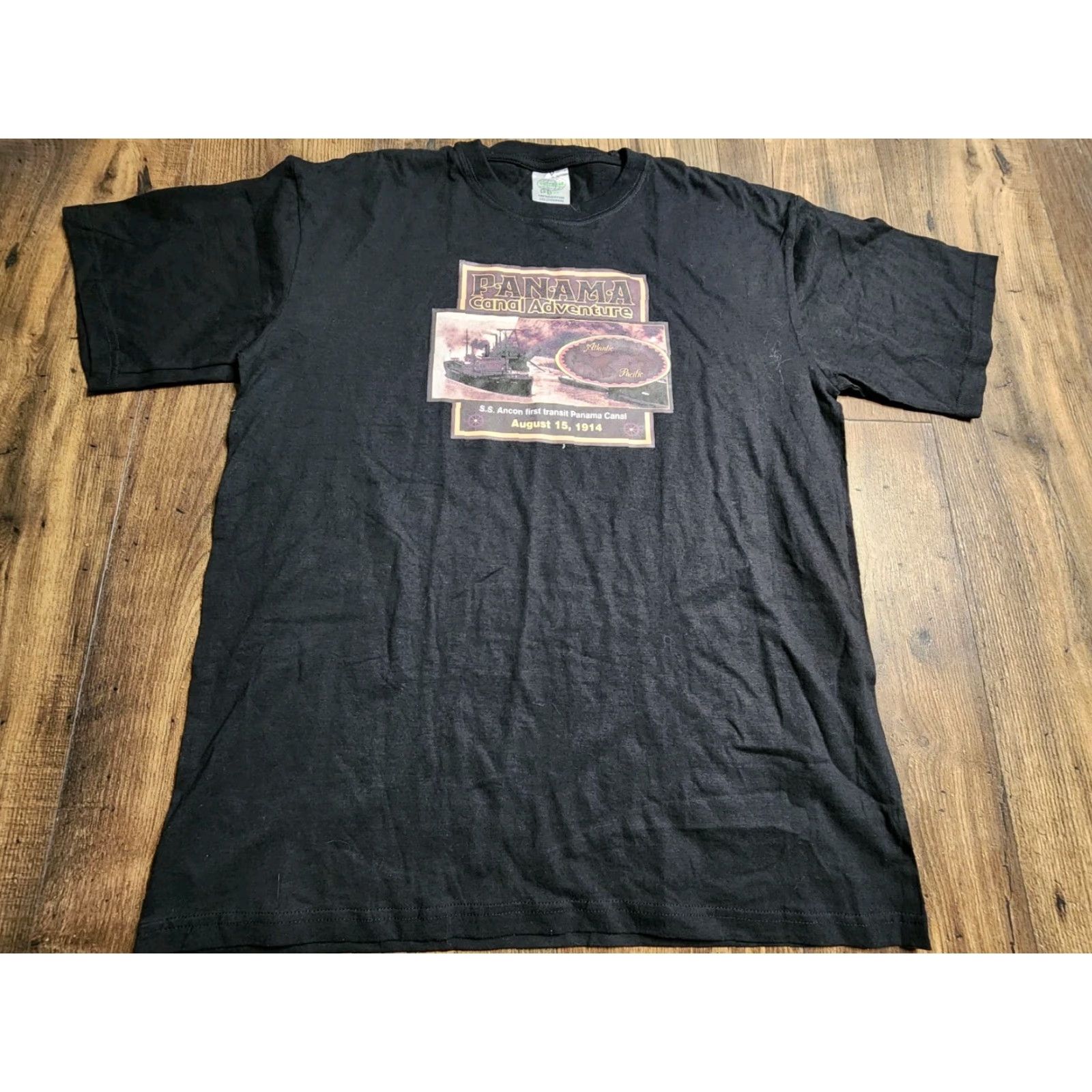 Vintage VINTAGE Unicrse Panama Canal Cruise Adventures Travel T Shirt Mens 2XL Black Cotton Crew Neck Short Sleeve Graphic Print Nautical USA 90s Size US XXL / EU 58 / 5 - 2 Thumbnail