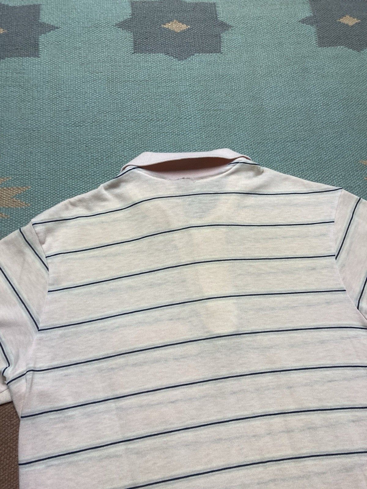 Vintage Vtg 70s 80s polo shirt light pink striped rockabilly medium Size US M / EU 48-50 / 2 - 7 Thumbnail