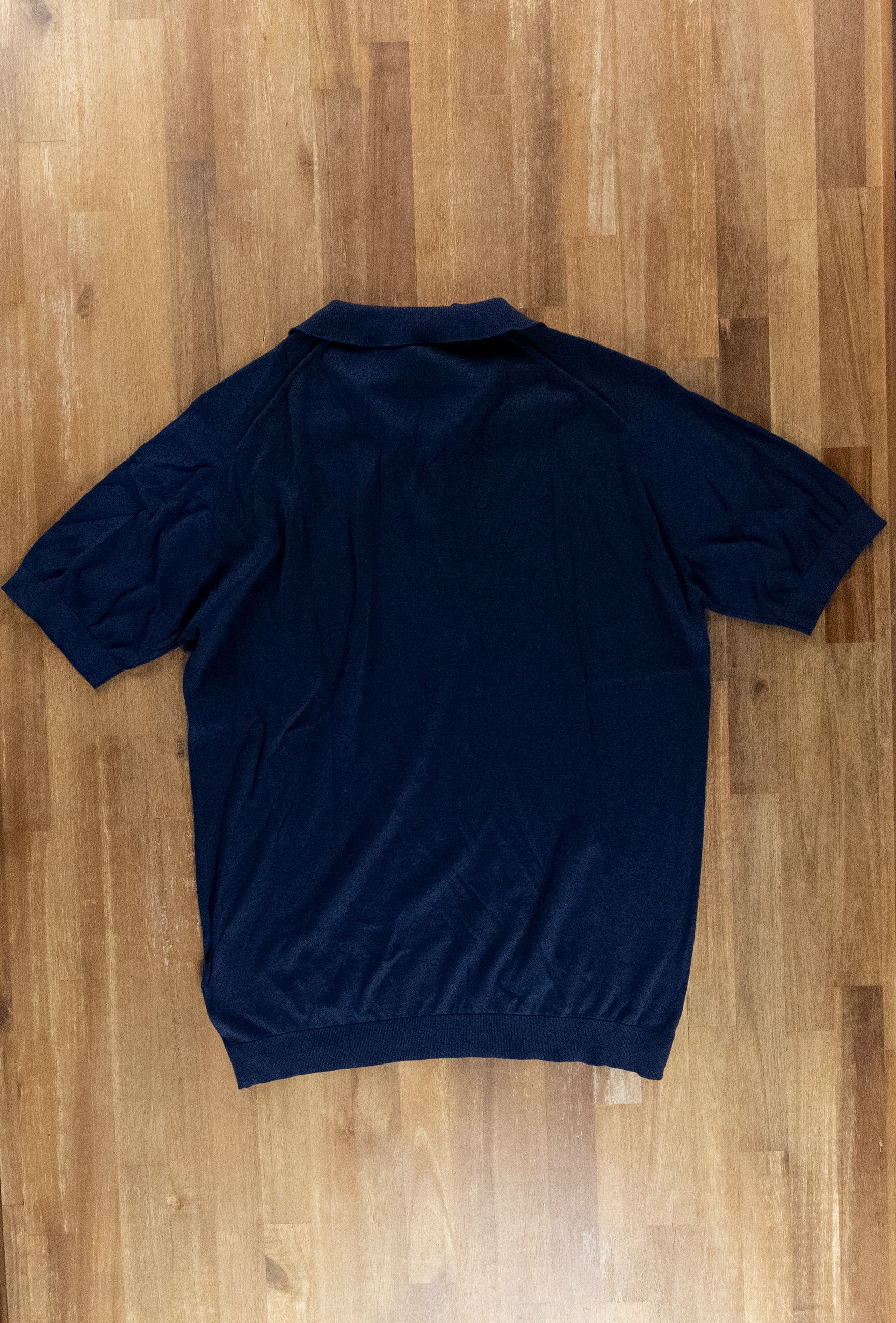 John Smedley JOHN SMEDLEY Noah navy blue knit cotton polo shirt Large q Size US L / EU 52-54 / 3 - 8 Thumbnail