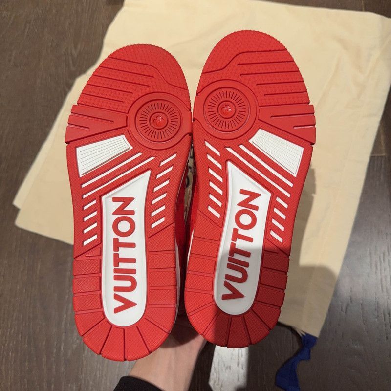 Louis Vuitton Louis Vuitton Trainer Low-Top White and Red Sneakers -2508 Size US 5.5 / EU 38 - 4 Thumbnail
