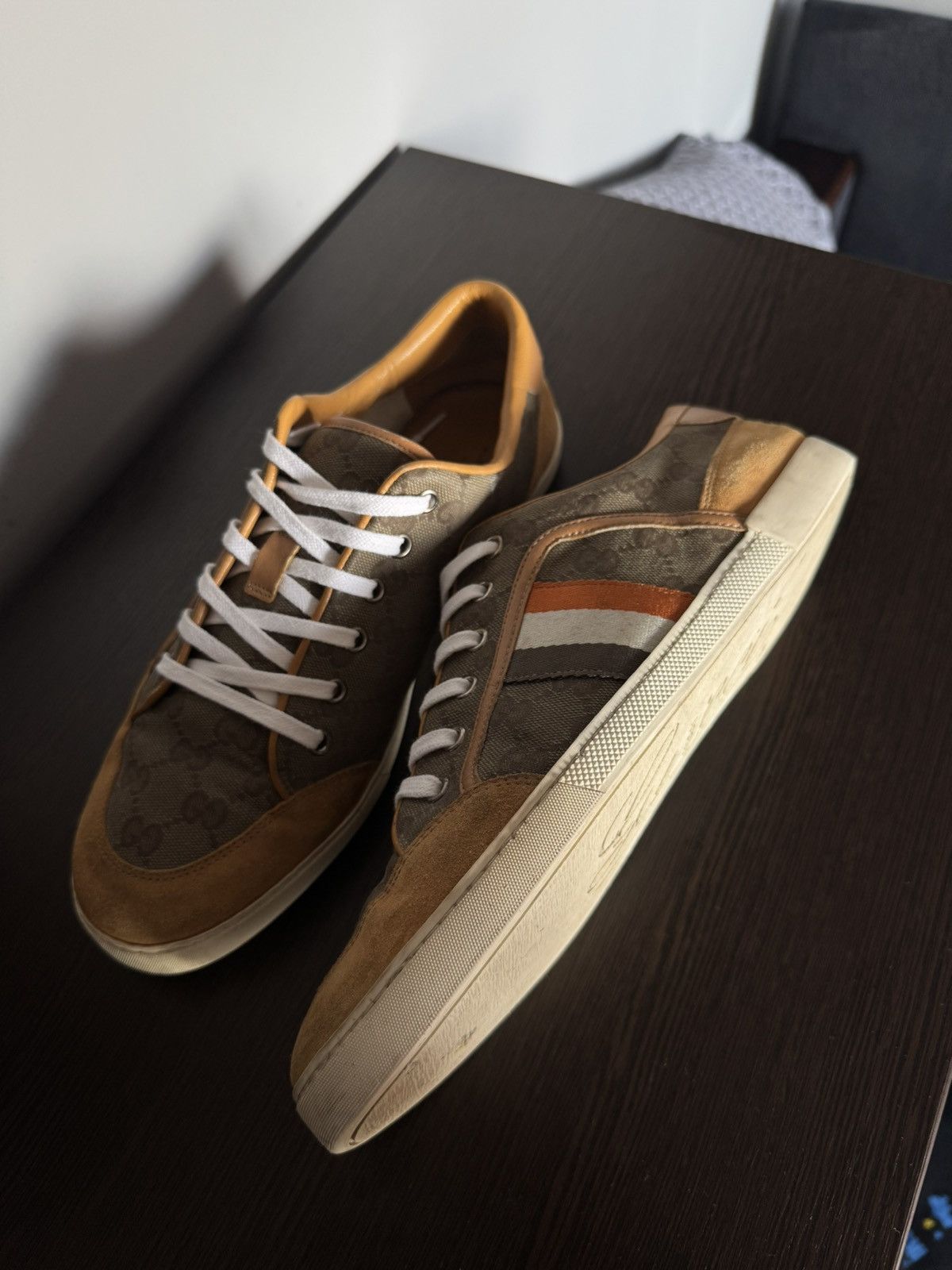 Gucci Gucci Ace GG monogram canvas leather sneakers Size US 8 / EU 41 - 4 Thumbnail