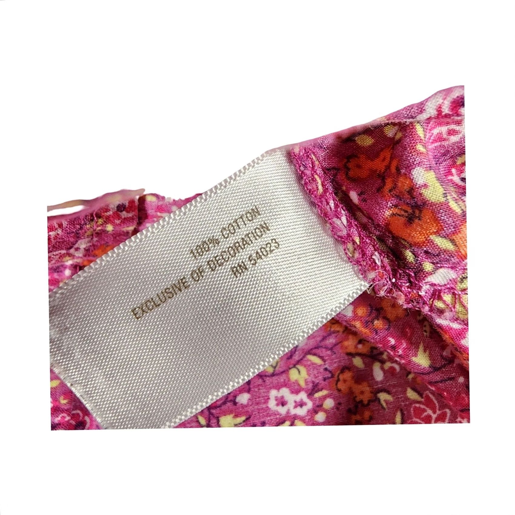 Old Navy Old Navy Womens XS Floral Pearl Snap Shirt Magenta Pink Long Sleeve Cotton Size XS / US 0-2 / IT 36-38 - 4 Thumbnail