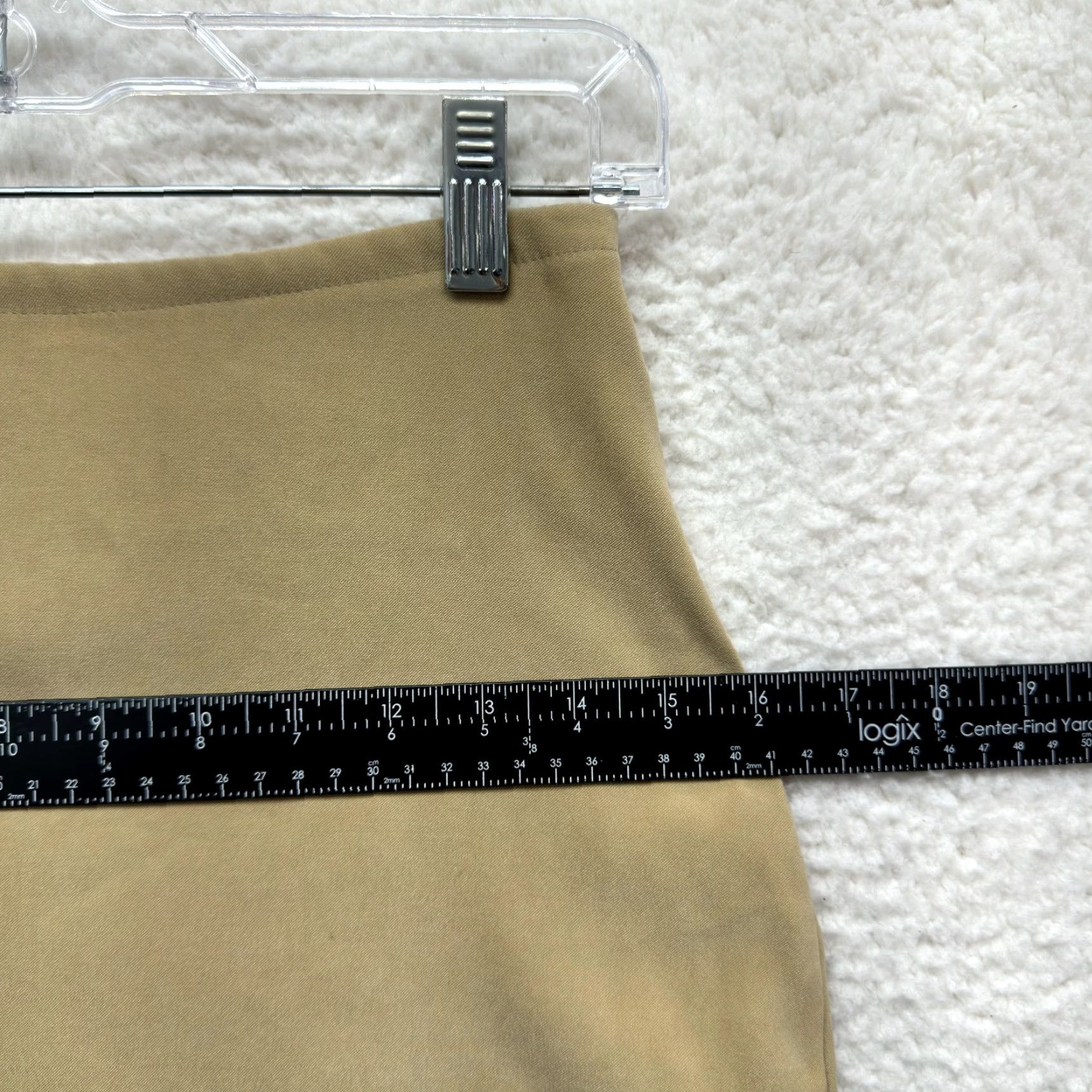 Vintage VINTAGE 90s Y2K Mini Skirt Faux Suede Beige Khaki Tan Camel Corpcore Office Womens 2 4 25 26 Size 26" / US 2 / IT 38 - 7 Thumbnail