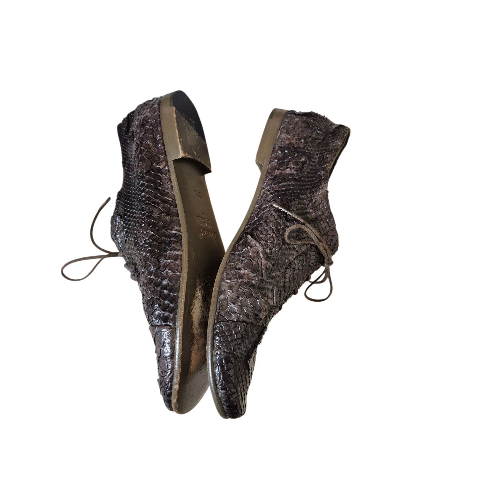 Other Rocco P. Snakeskin Leather Oxford Shoes Brown Sz 37.5/7 Size US 7 / IT 37 - 2 Thumbnail