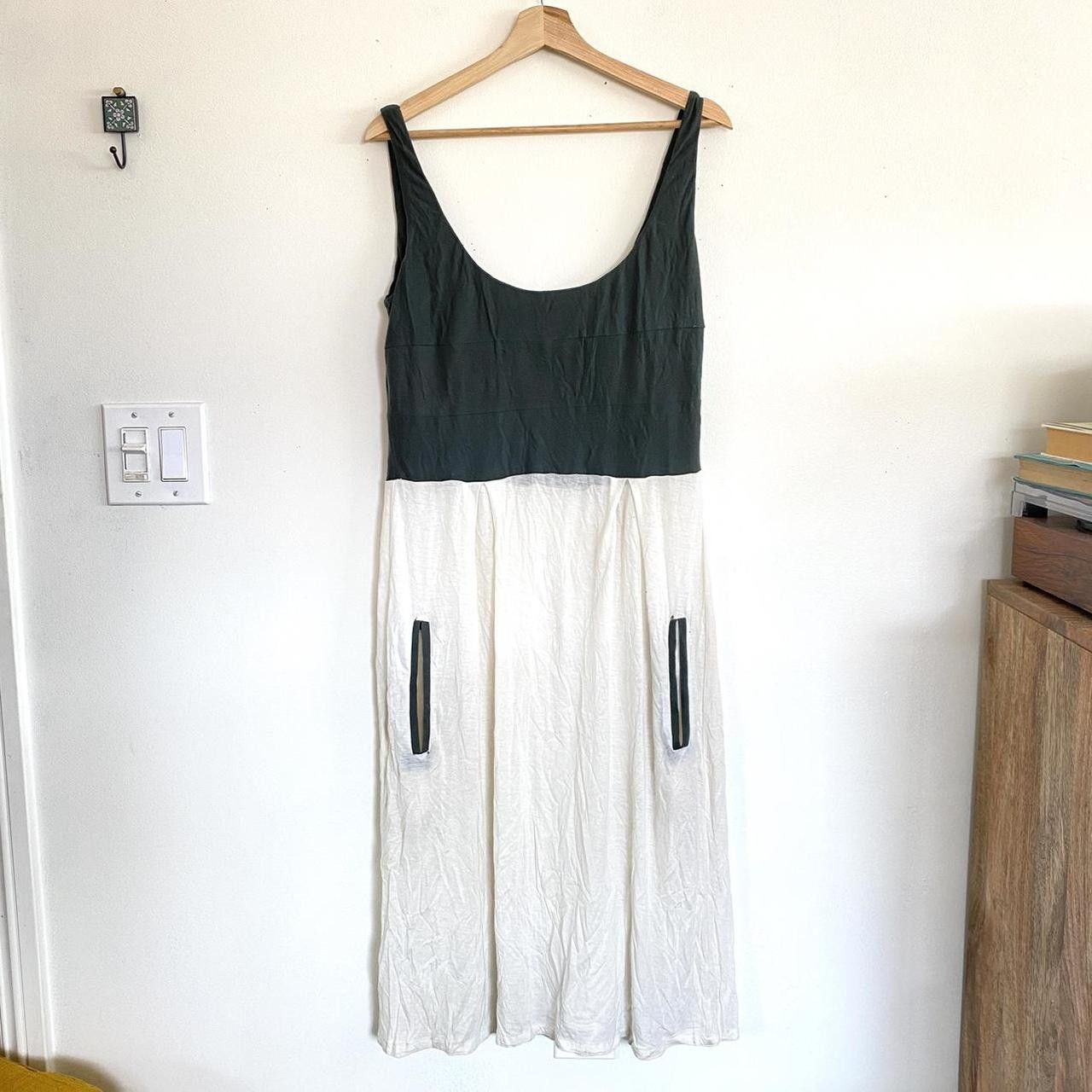 James Perse JAMES PERSE WHITE BLACK BABYDOLL DRESS SIZE 2 POCKETS SUMMER Size XS / US 0-2 / IT 36-38 - 2 Thumbnail