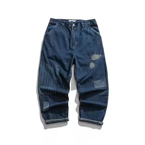 Jean 20AW Indigo Union Japan Patchwork Relaxed Fit Denim Jeans Size US 32 / EU 48 - 1 Thumbnail