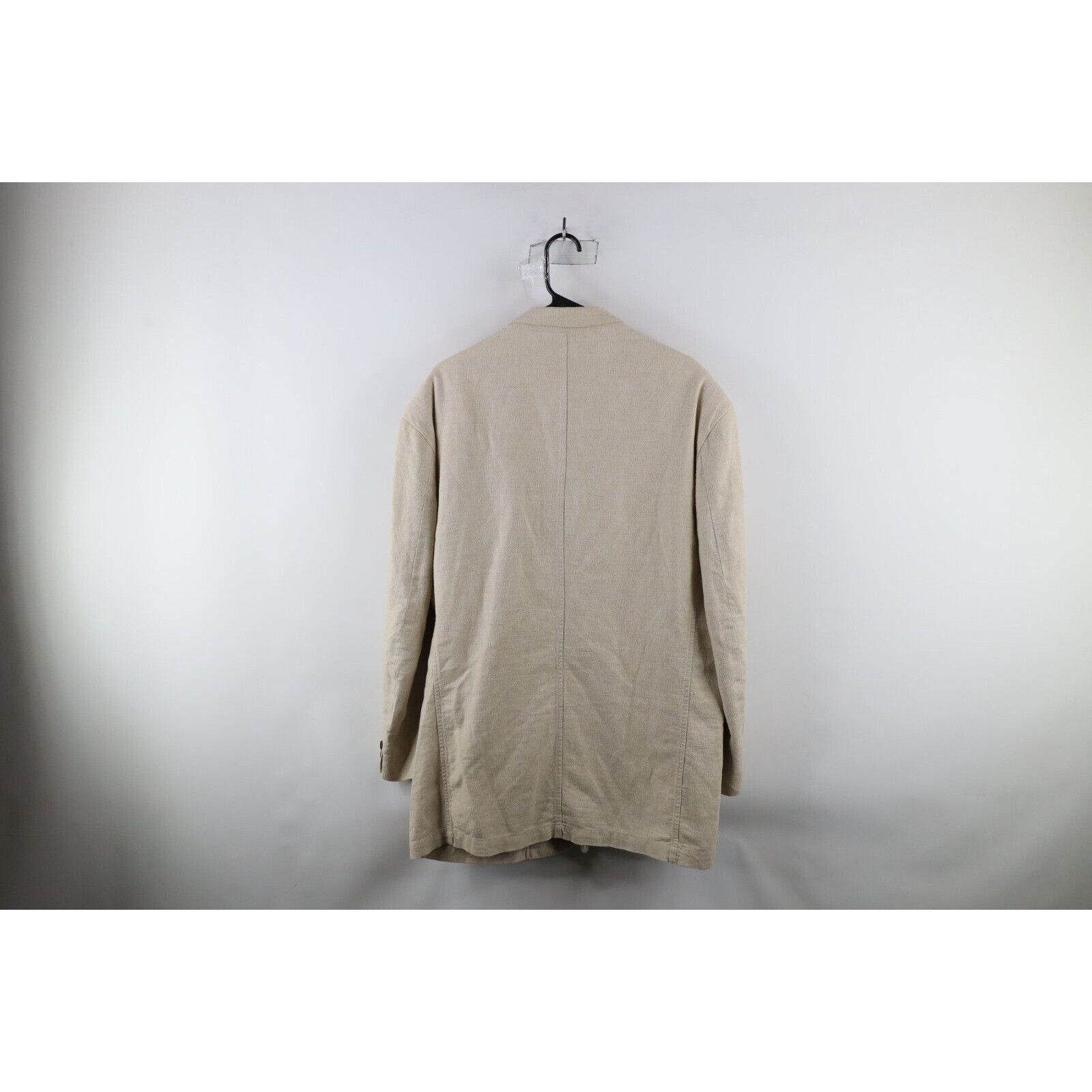 Vintage Vintage 90s Streetwear Linen Blend 2 Button Suit Coat Size US L / EU 52-54 / 3 - 14 Thumbnail