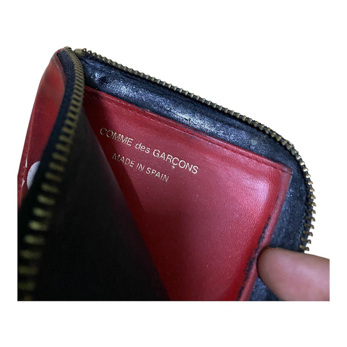 Comme des Garcons Comme Des Garcons Red Leather zip coin Wallet Size ONE SIZE - 4 Thumbnail