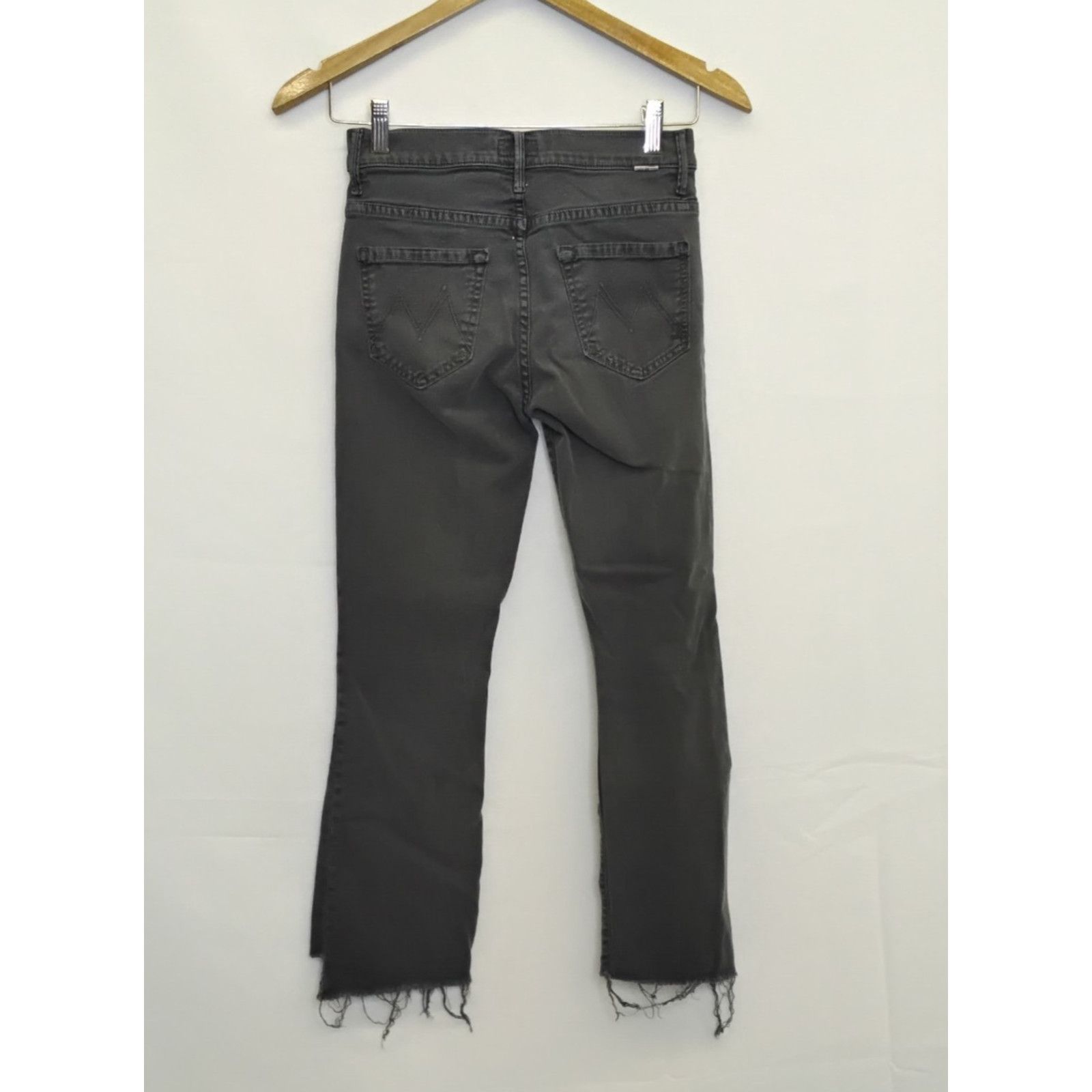 MOTHER Mother the Insider Crop Jeans Women's 25x24 Gray Faded Black Size 25" / US 0 / IT 36 - 3 Thumbnail