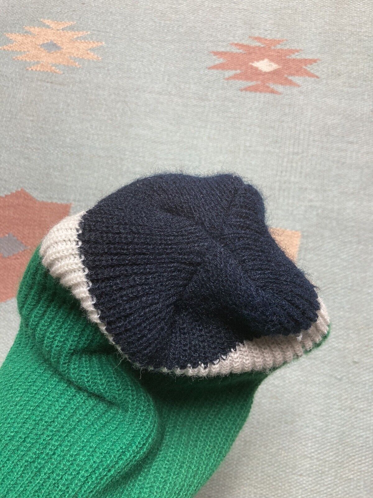 Vintage Ski Mask 3 Hole Robber Knit Balaclava Full Face Beanie 70s Size ONE SIZE - 5 Thumbnail