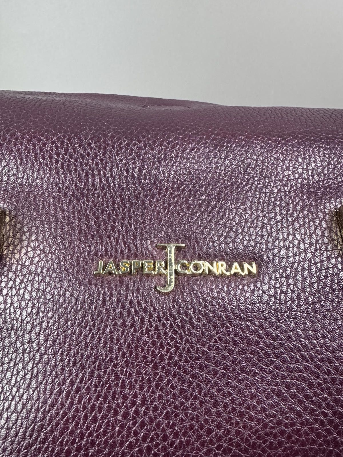 Jasper Conran Jasper Conran Purple Leather Handbag with Gold Acces Size ONE SIZE - 6 Thumbnail