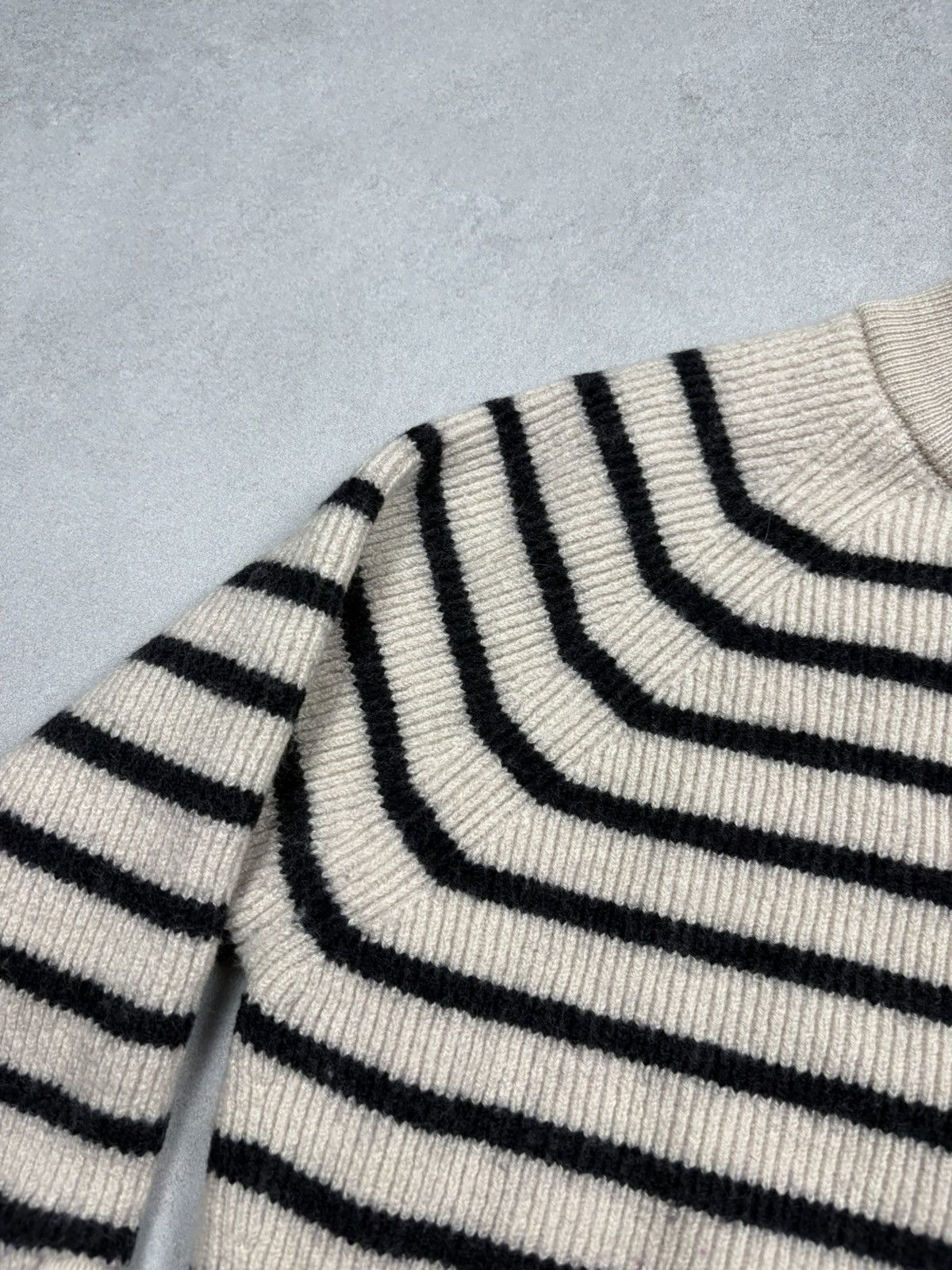 Sezane Sezane La Maille Striped Merino Wool Knit Sweater Button M Size M / US 6-8 / IT 42-44 - 6 Thumbnail