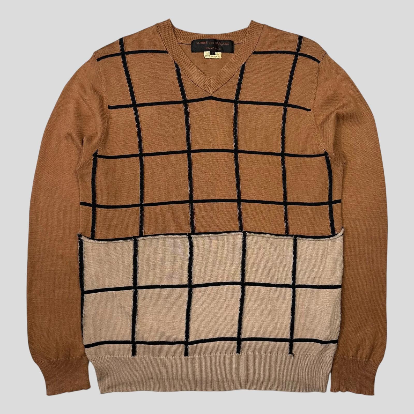 Comme des Garcons Comme Des Garçons Homme Plus 02 Reconstructed Grid Knit M/L Size US M / EU 48-50 / 2 - 1 Thumbnail