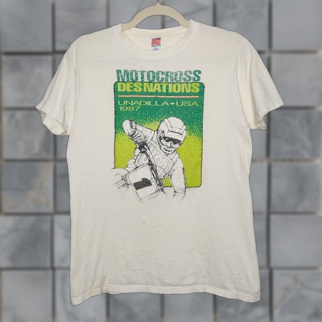 Soffe VINTAGE Soffee Motorcross Dirtbike Single Stitch Distressed 80s 70s Medium Racing Shirt Size US M / EU 48-50 / 2 - 1 Thumbnail