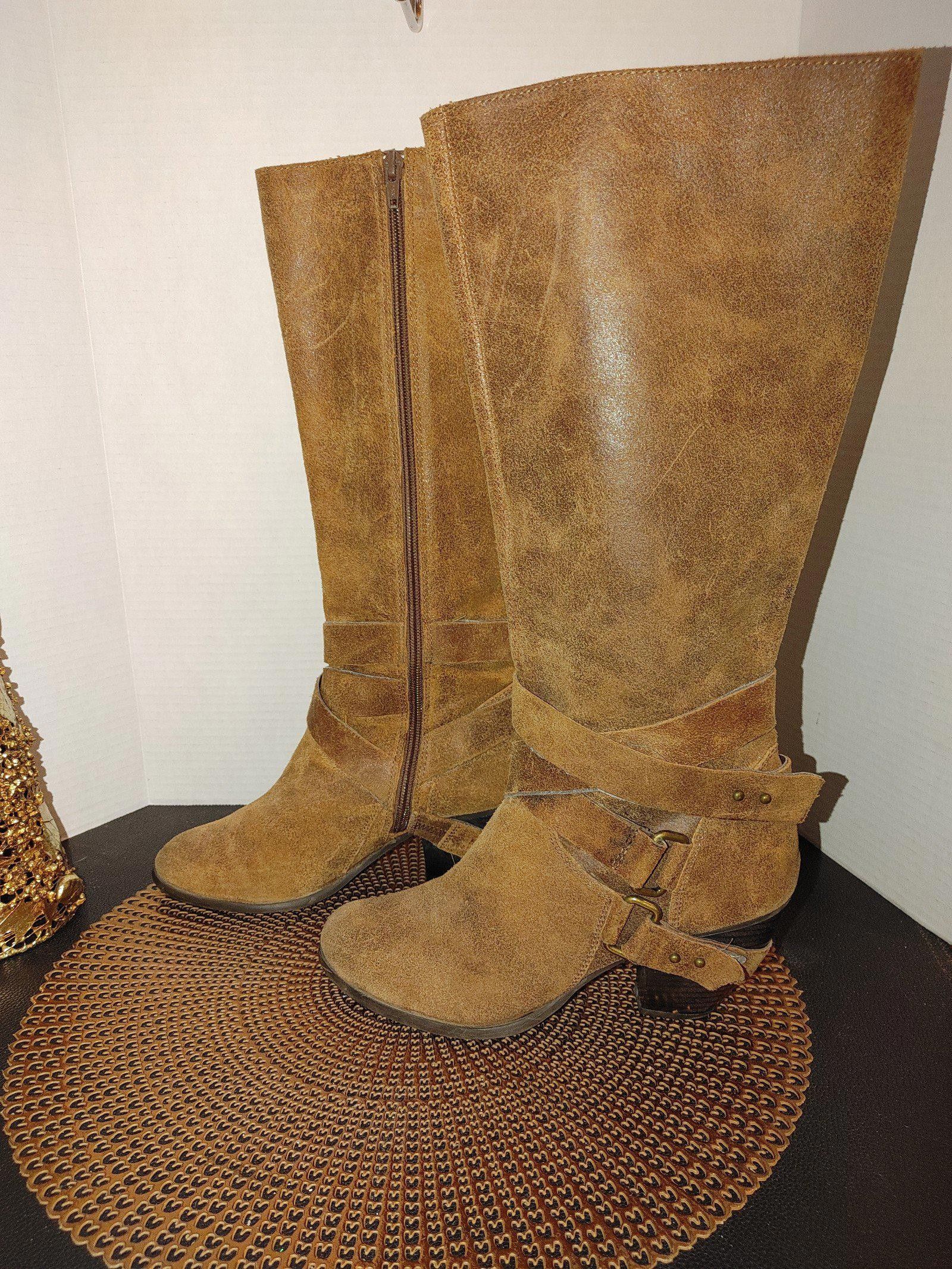Designer Fergie Suede Biker Boots Size 9.5 Size US 9.5 / IT 39.5 - 1 Thumbnail