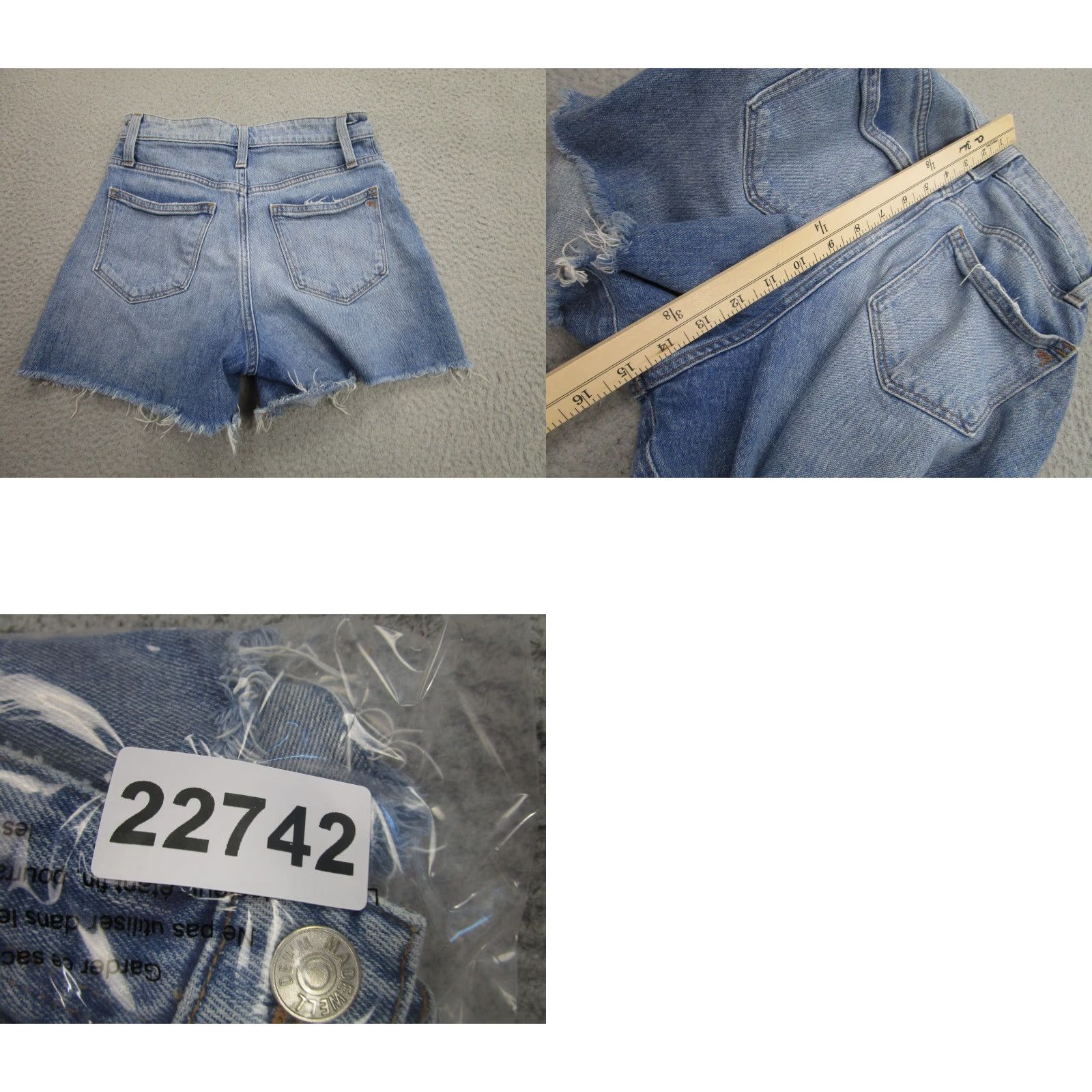 Madewell Madewell Curvy High-Rise Denim Shorts Womens 26 Blue Cutoff Raw Hem Stretch Size 26" / US 2 / IT 38 - 9 Thumbnail