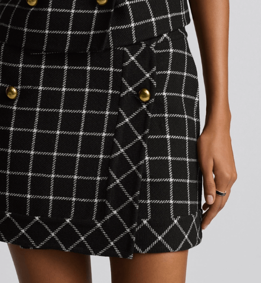 Dior o1w1db11225 450J12 Wrap Mini Skirt in Black/White Size 27" / US 4 / IT 40 - 5 Thumbnail