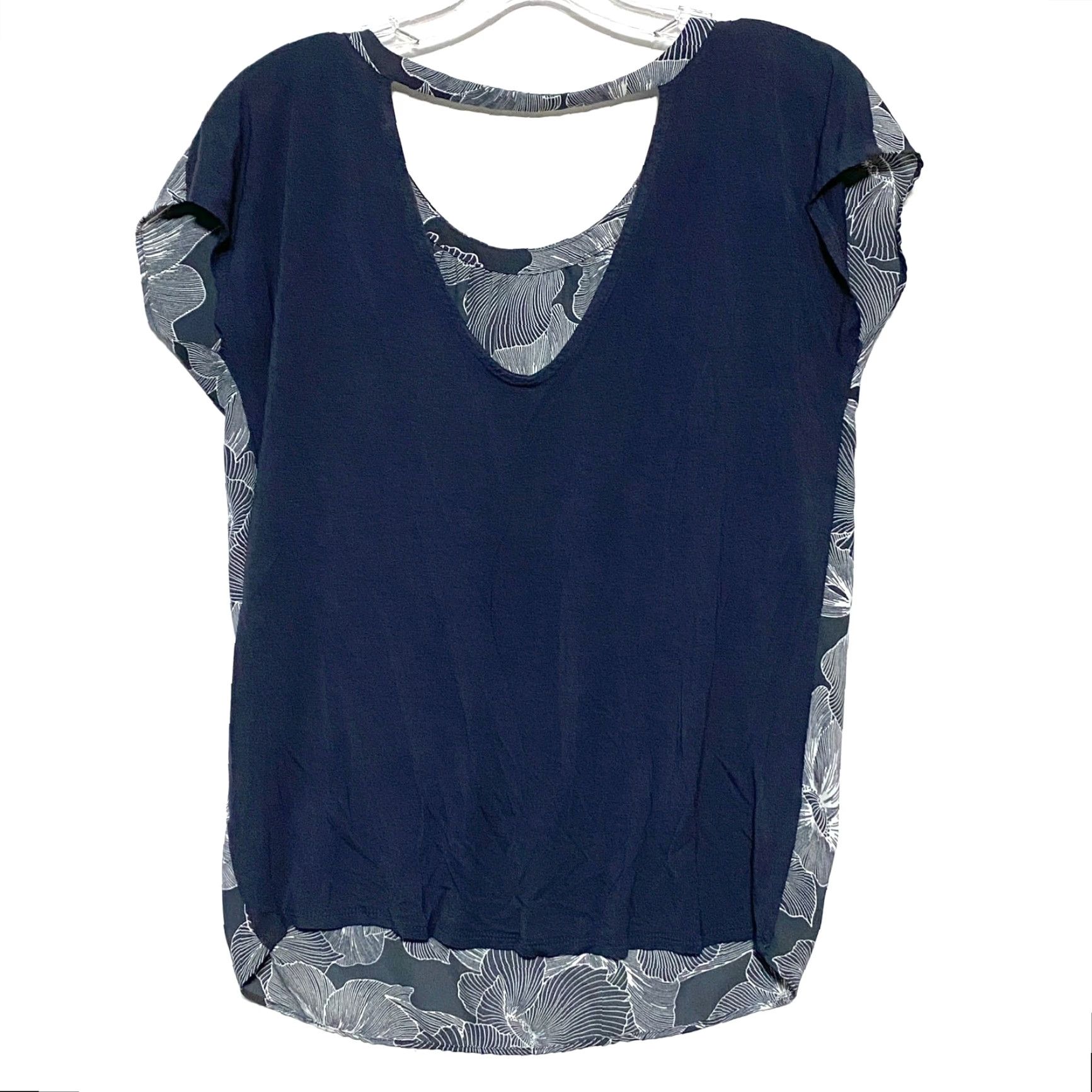 Ann Taylor Loft Floral Top Blouse XS Whimsigoth Witchy Boho Dark Romantic Open Back Grunge Size XS / US 0-2 / IT 36-38 - 3 Thumbnail