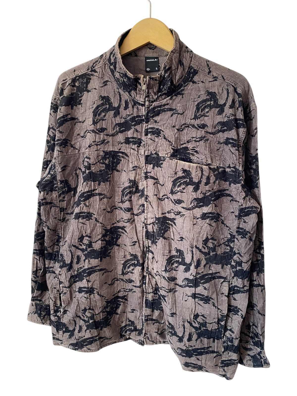 If Six Was Nine Y2k IMPALA CORDUROY ZIPPER LONG SHIRT Size US L / EU 52-54 / 3 - 2 Thumbnail