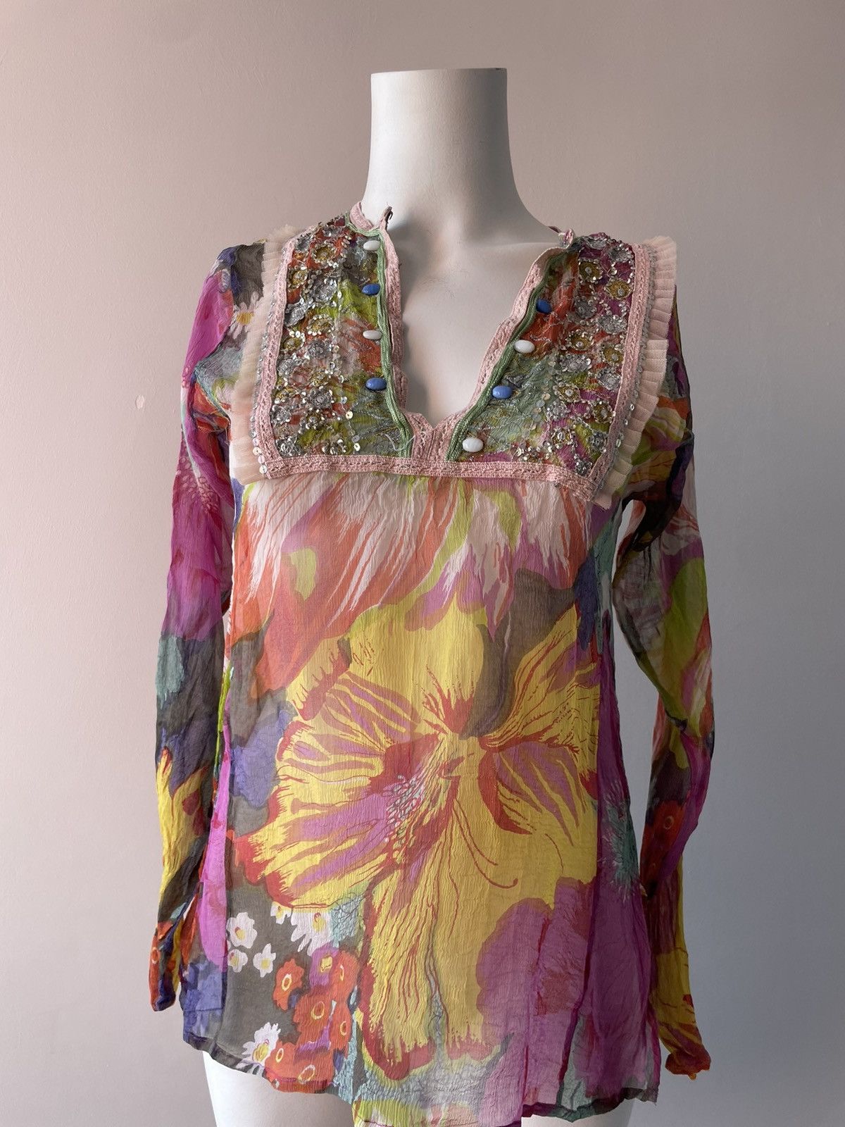 Vintage Y2k silk blouse Size M / US 6-8 / IT 42-44 - 7 Thumbnail