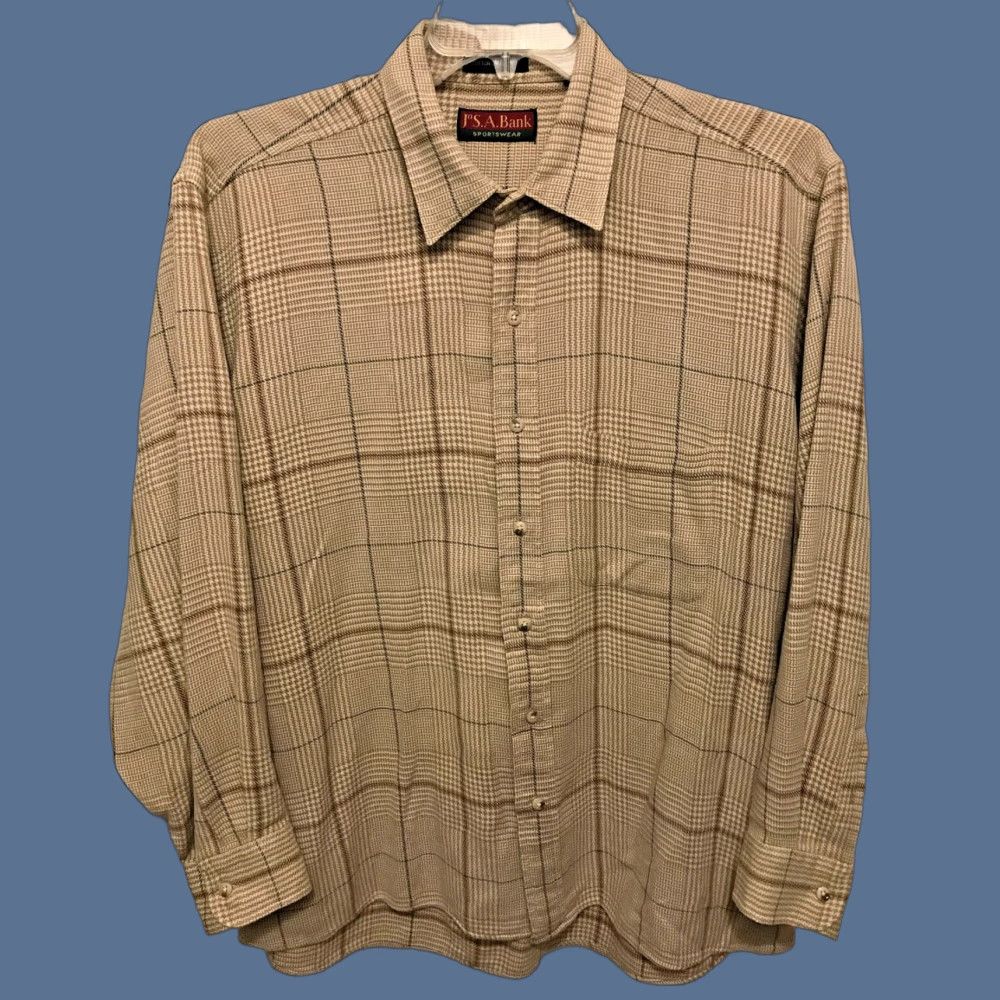 Vintage VINTAGE XL Jos. A. Bank Sportswear Cotton 2x2 Twill Button Up Men's Shirt 100% Cotton Size US XL / EU 56 / 4 - 1 Thumbnail