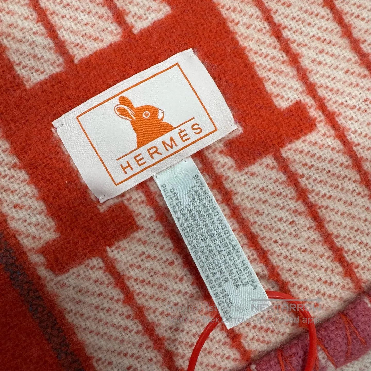 Hermes Hermes H-letter, checkered pattern, woolen blanket| Size ONE SIZE - 4 Thumbnail