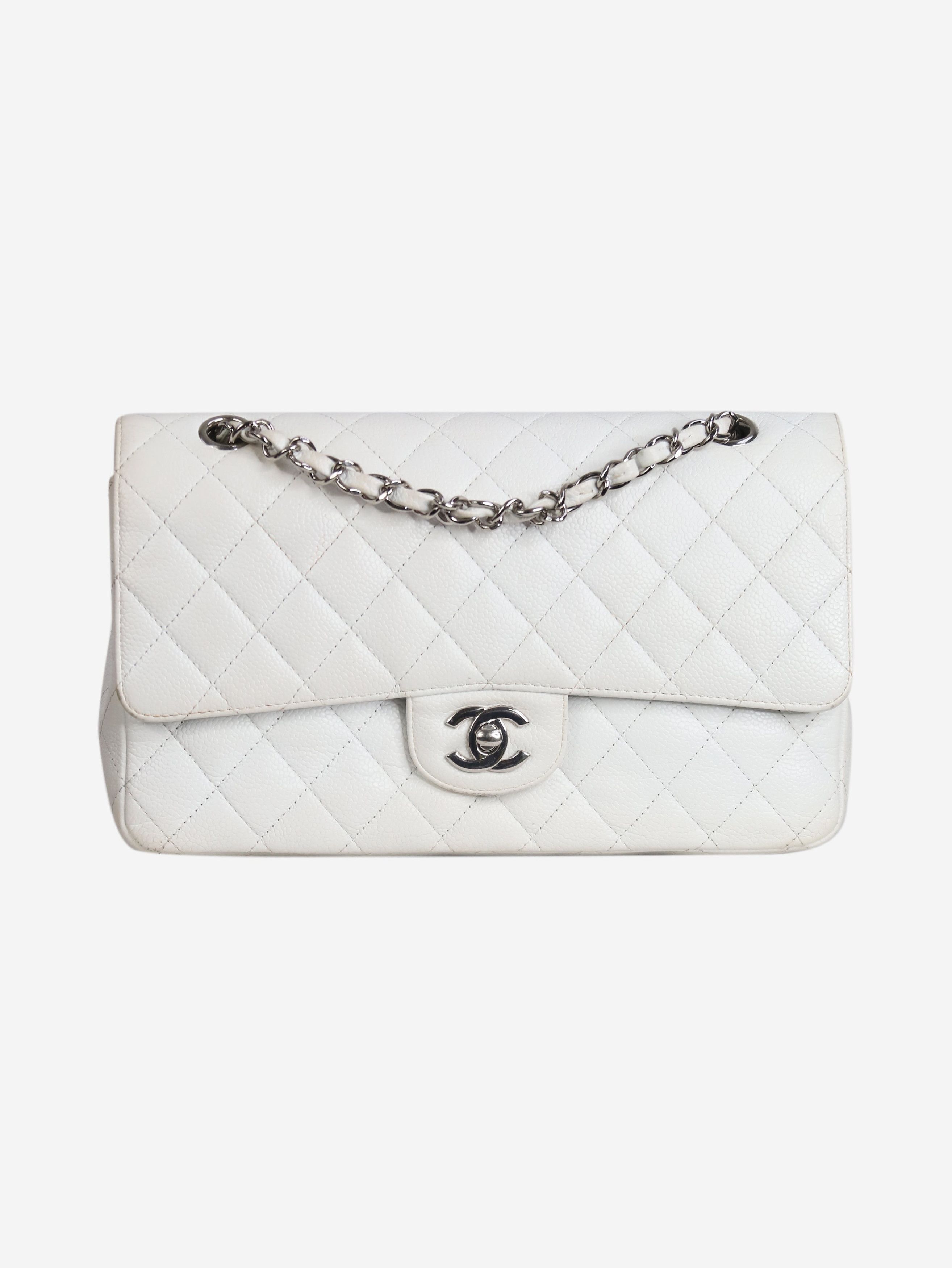 image of Chanel White 2010 Medium Caviar Classic Double Flap Bag, Women's