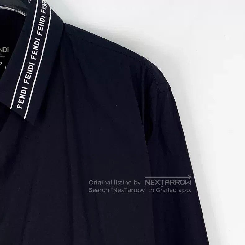 Fendi Fendi size 40 Black logo letter collar cotton single-breast Size US XXS / EU 40 - 3 Thumbnail