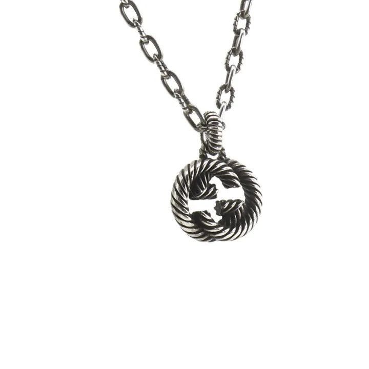 Gucci Gucci Gucci Double G Silver Necklace for Couples -2506 Size ONE SIZE - 2 Thumbnail