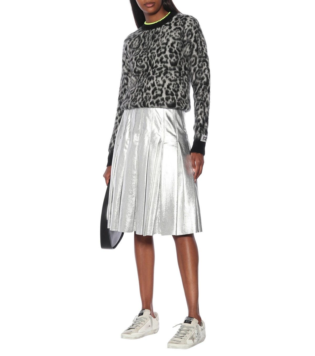 Golden Goose o1y0825 Midi Skirt in Silver Size 27" / US 4 / IT 40 - 2 Thumbnail