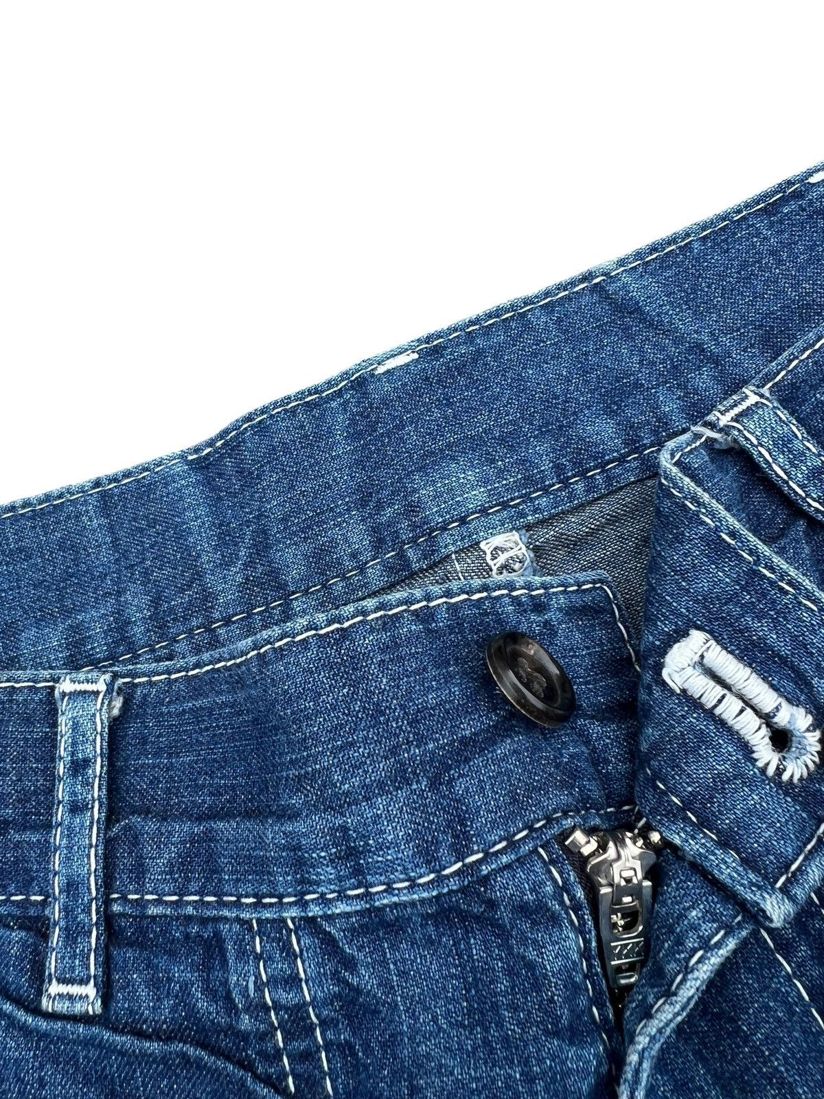 Comme des Garcons Homme Vintage CDGH Distress Fade Blue Denim Military Work Pant Size US 29 - 5 Thumbnail
