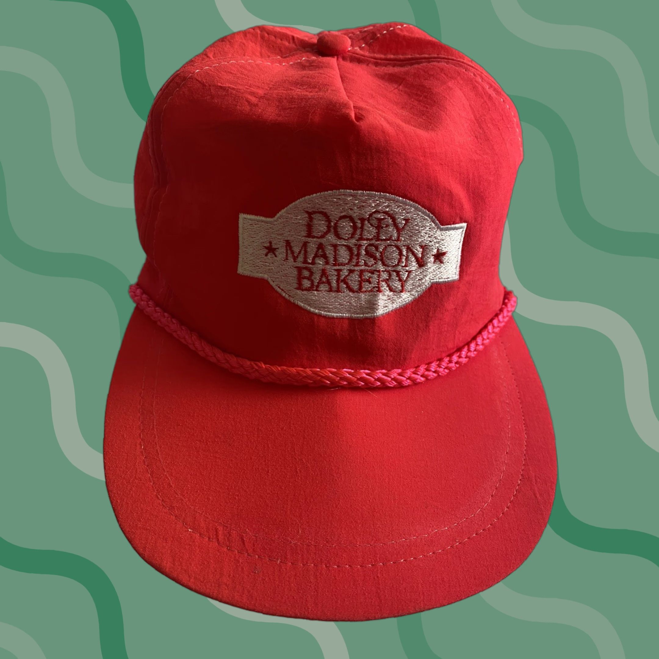 Vintage VINTAGE Dolly Madison Bakery SnapBack Hat Red 90s 80s Men One Size Red Hat Size ONE SIZE - 1 Thumbnail