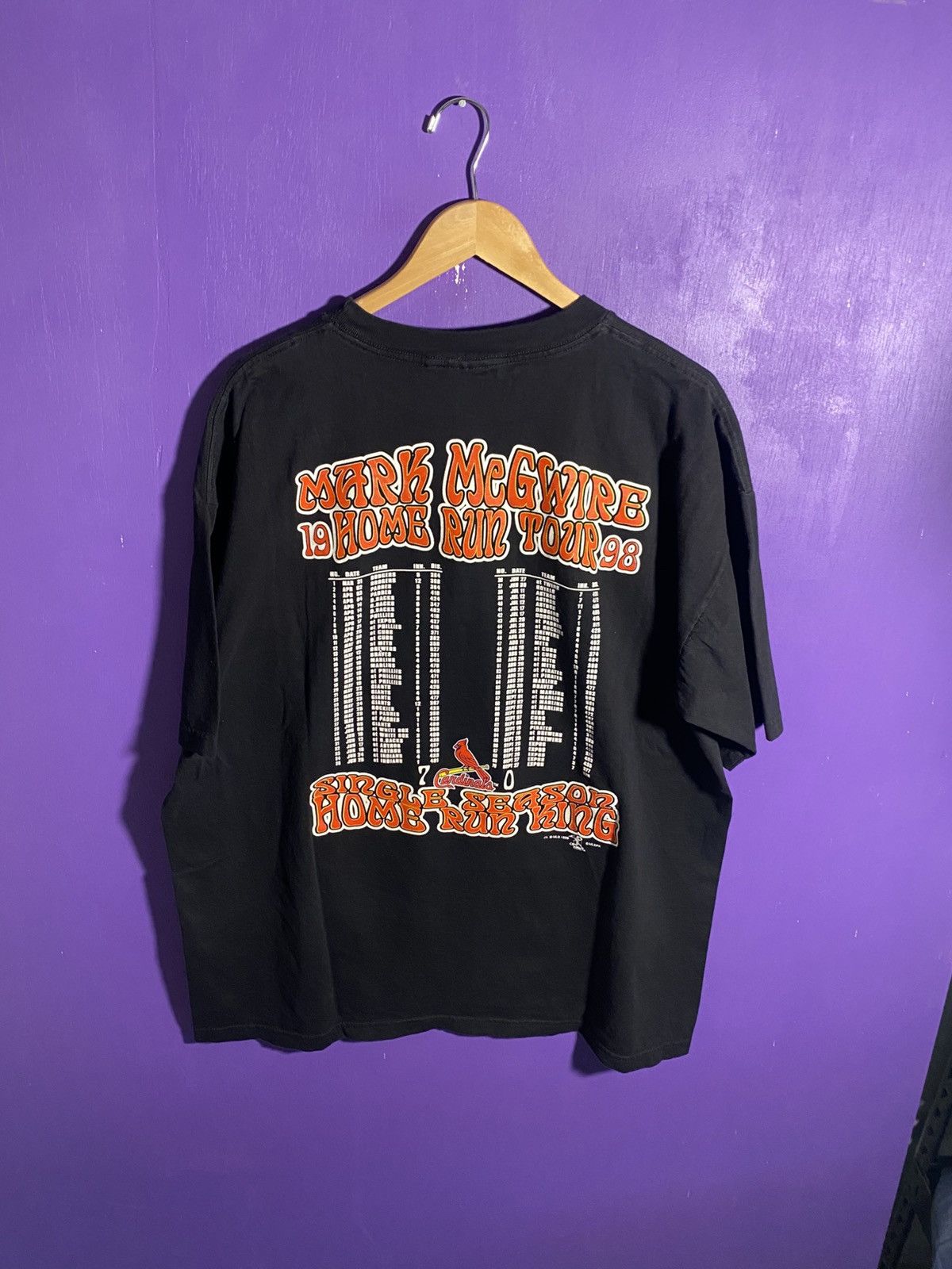 Vintage Vintage 1998 Mark McGuire home run tour t-shirt Size US XXL / EU 58 / 5 - 2 Thumbnail