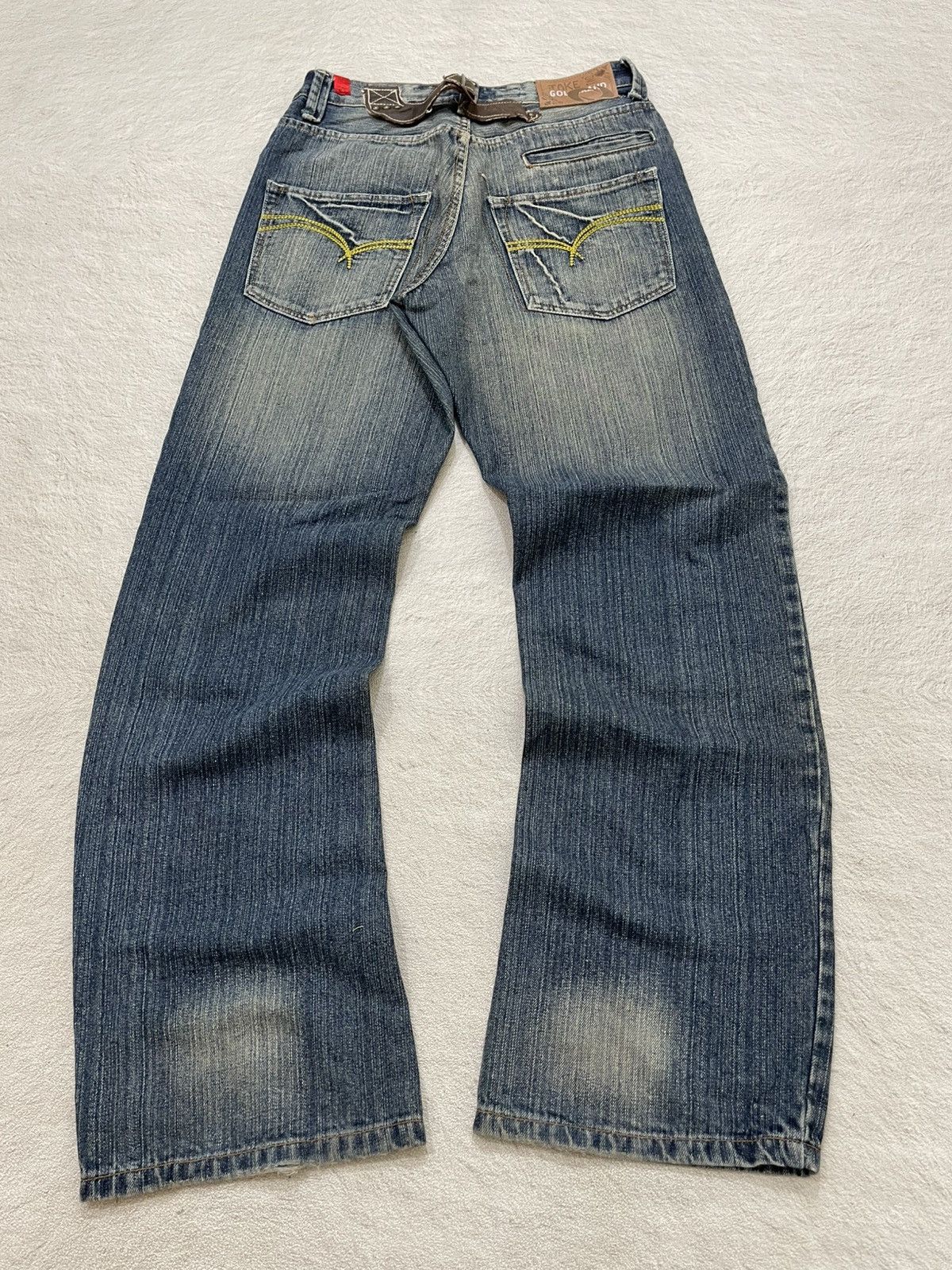 Japanese Brand 2000s Take Two Japan Bootcut Mudwash Denim Y2K Size US 28 / EU 44 - 2 Thumbnail