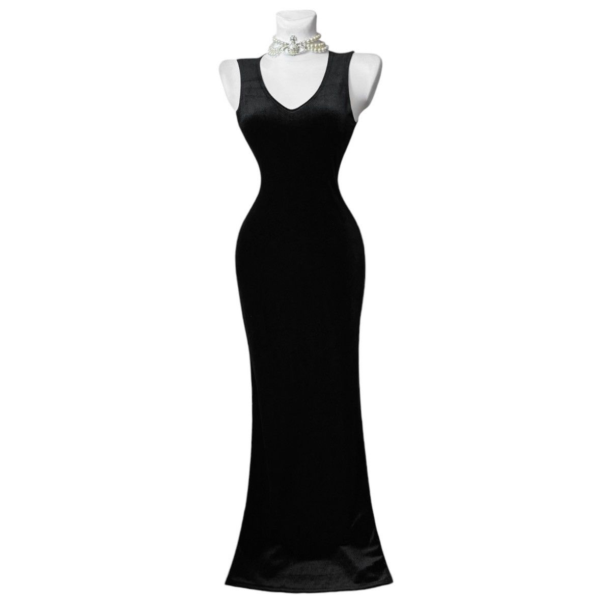 Vintage Vintage beautiful and elegant classic velvet maxi dress Size M / US 6-8 / IT 42-44 - 1 Thumbnail
