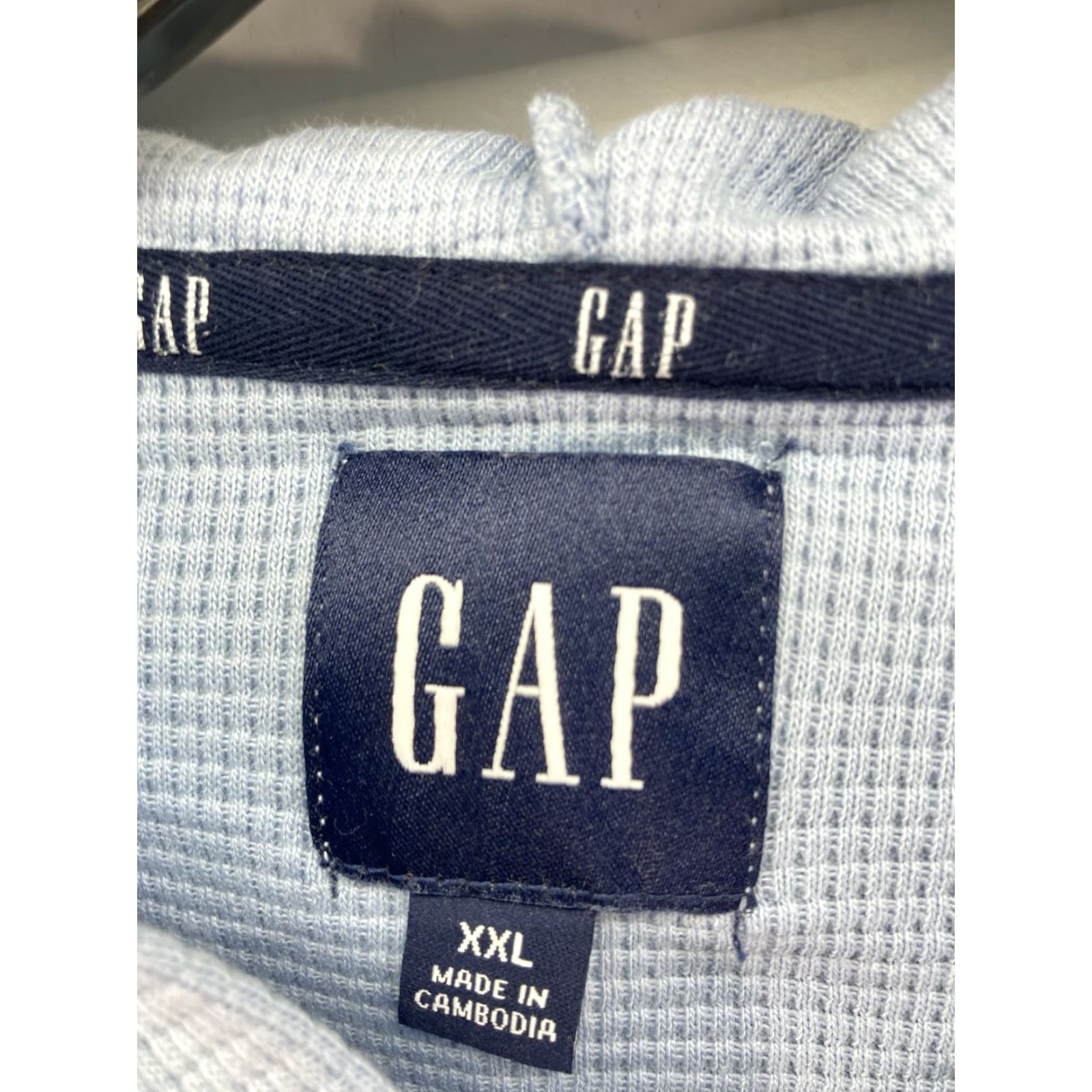 Gap VINTAGE Gap Waffle Henley Hoodie Shirt Men 2XL Blue Long Sleeve Pullover Casual NWT Size US XXL / EU 58 / 5 - 7 Thumbnail