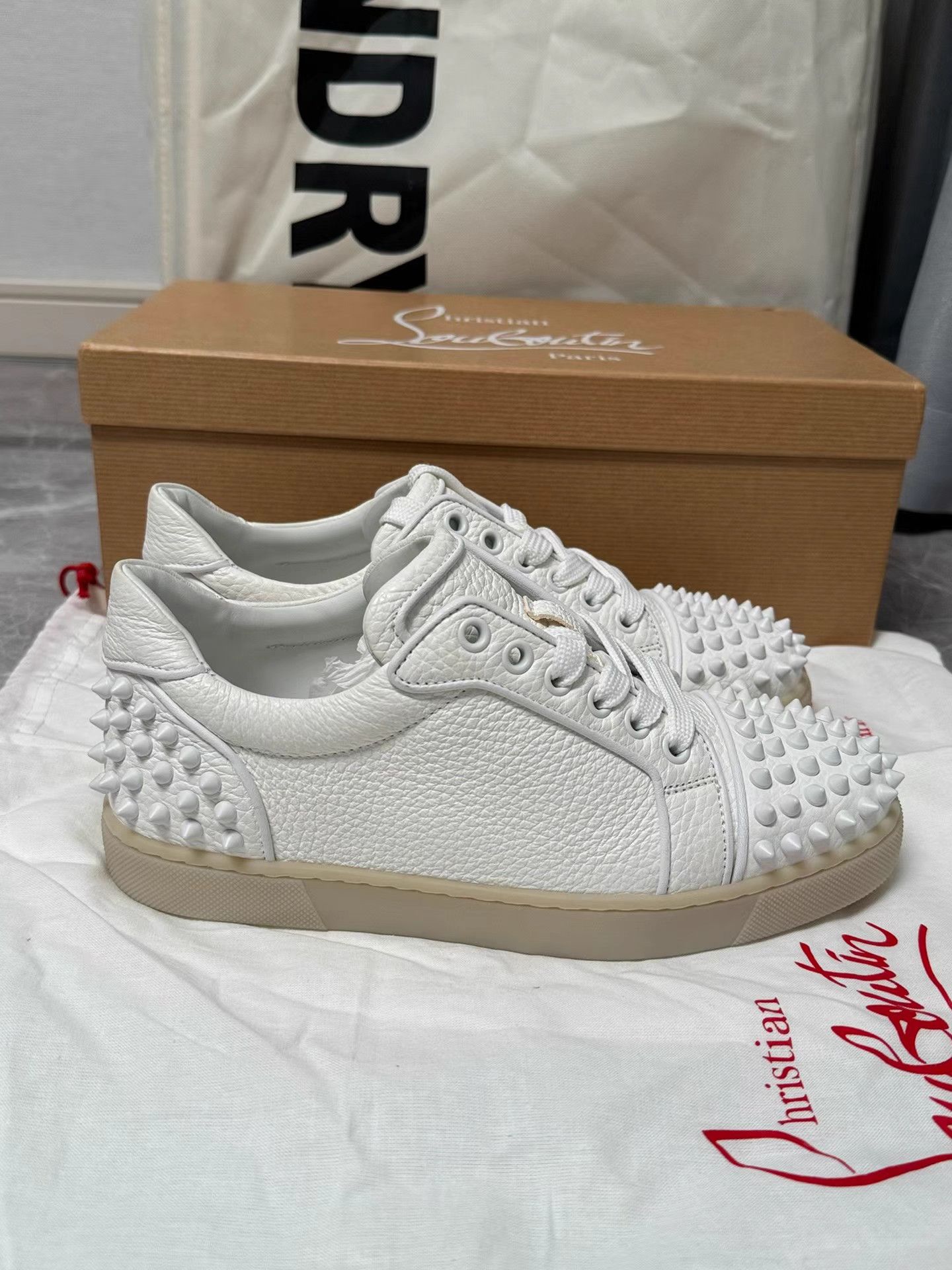Christian Louboutin Christian Louboutin White Sneakers with Red Sole K6 Size US 6 / IT 36 - 3 Thumbnail