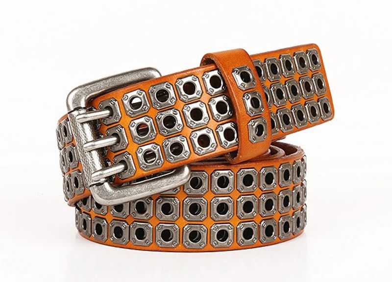 Leather × Vintage Heavy Metal Cowboy Punk Belt Size ONE SIZE - 1 Thumbnail