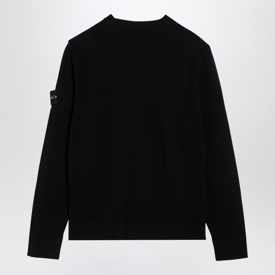 Stone Island o1d2blof0624 Crew-neck Wool Sweater in Black Size US M / EU 48-50 / 2 - 2 Thumbnail