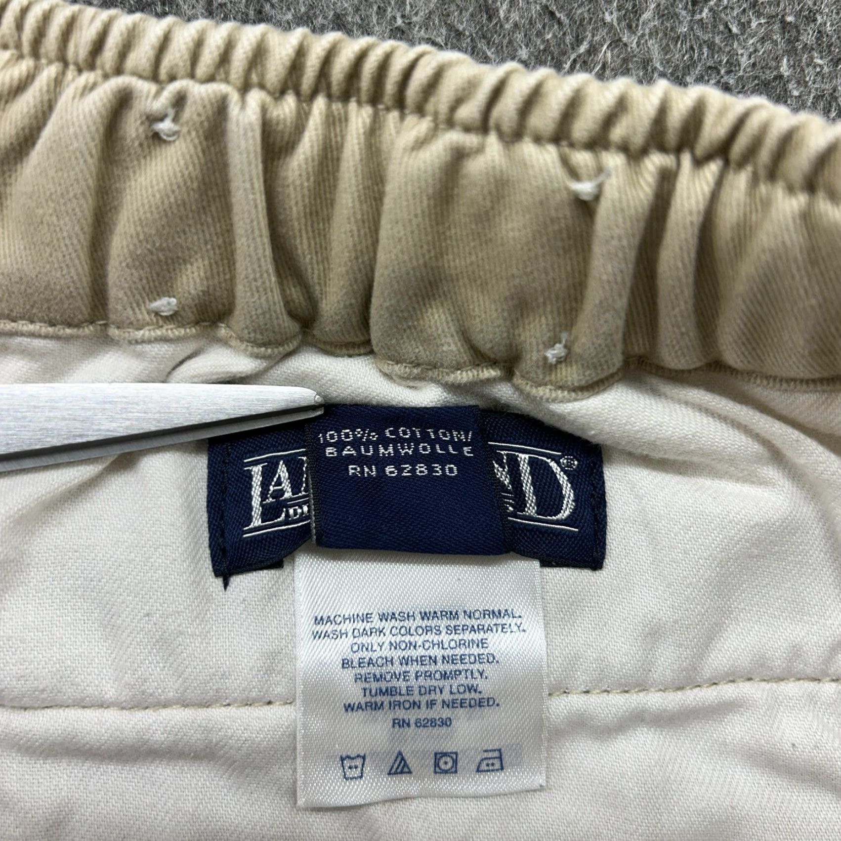 Lands' End Lands End Mens 36x29 Beige Chino Relaxed Straight Belted 5-Pocket Design Jeans Denim Straight 90s Belts Belted Pants Size US 36 / EU 52 - 4 Thumbnail
