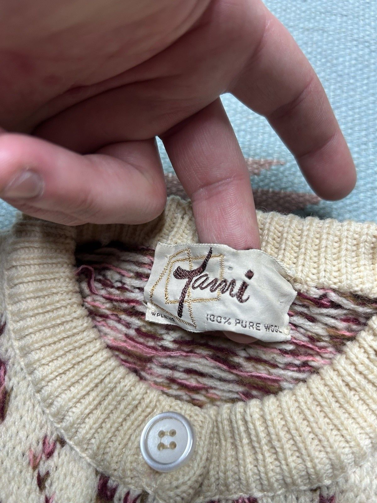 Vintage Vtg 1960s wool cardigan sweater Tami Icelandic Nordic M? Size M / US 6-8 / IT 42-44 - 9 Thumbnail