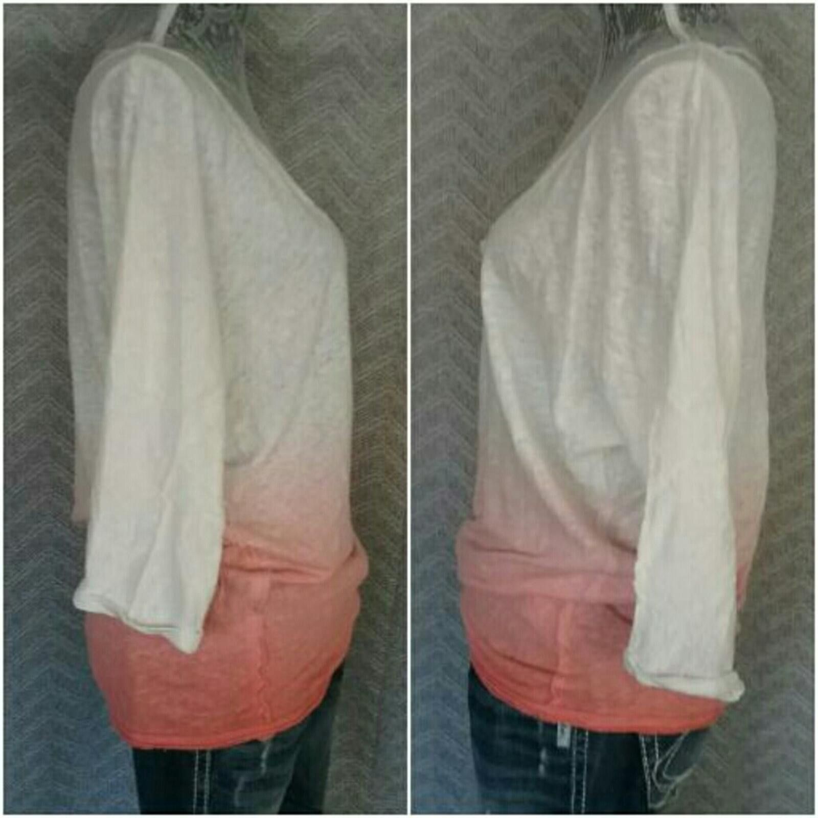 Free People Free People Cream to Coral Ombre Lightweight Pullover Size S / US 4 / IT 40 - 6 Thumbnail