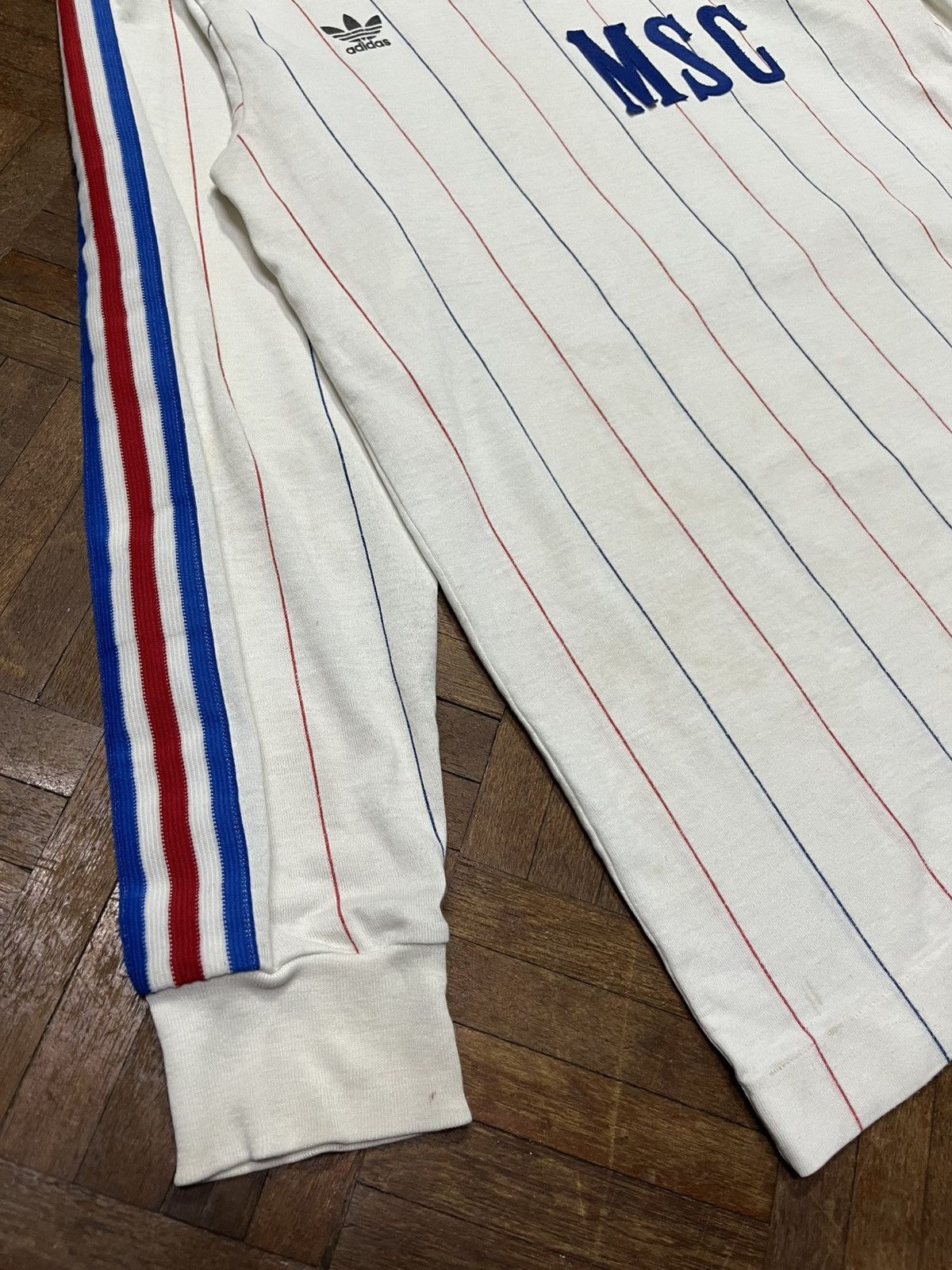 Adidas Vintage 1980s Adidas MSC France Away Kit Longsleeve Jersey Size US S / EU 44-46 / 1 - 7 Thumbnail