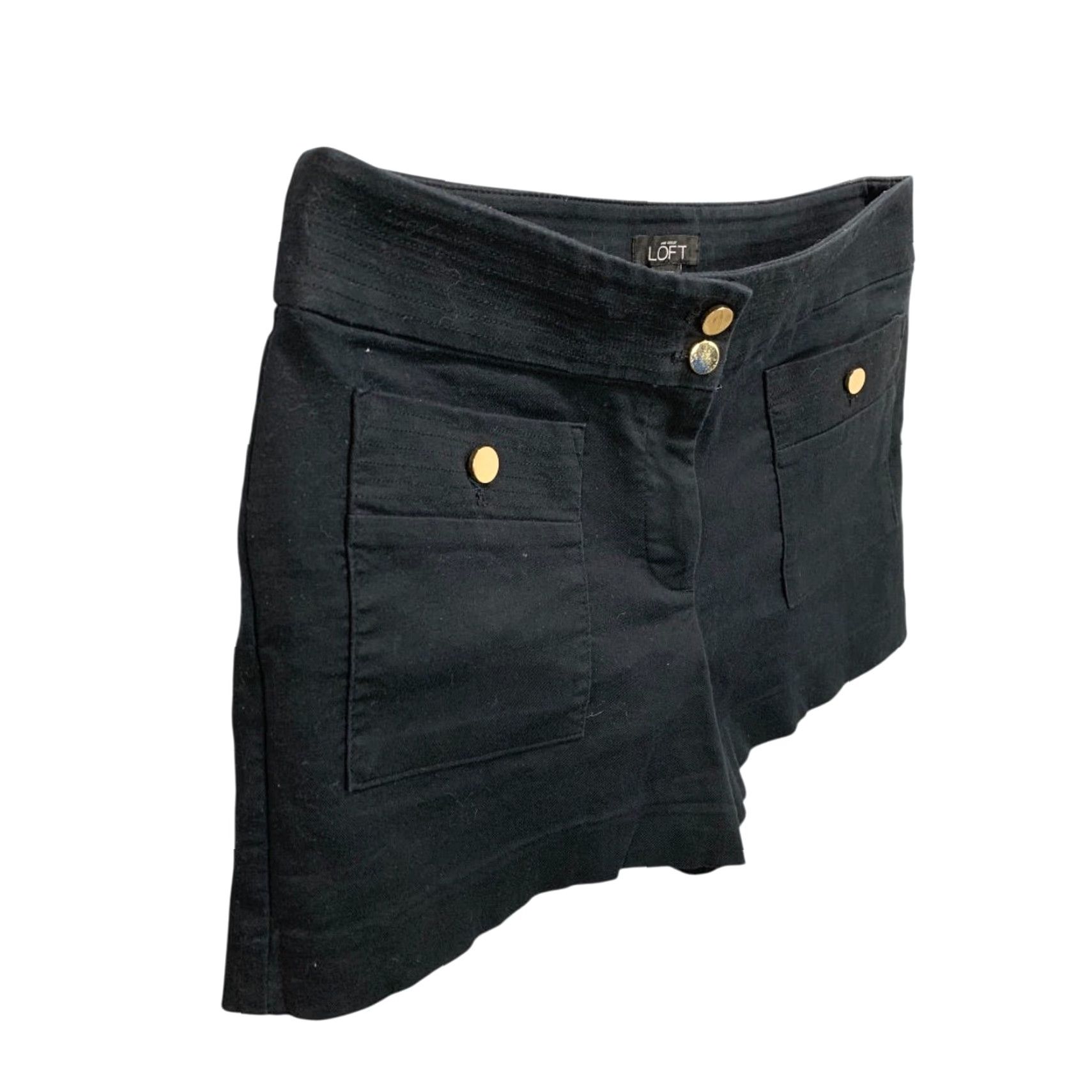 Loft Loft Shorts Womens Size 2 Black Goldtone Button Pockets Size 26" / US 2 / IT 38 - 2 Thumbnail