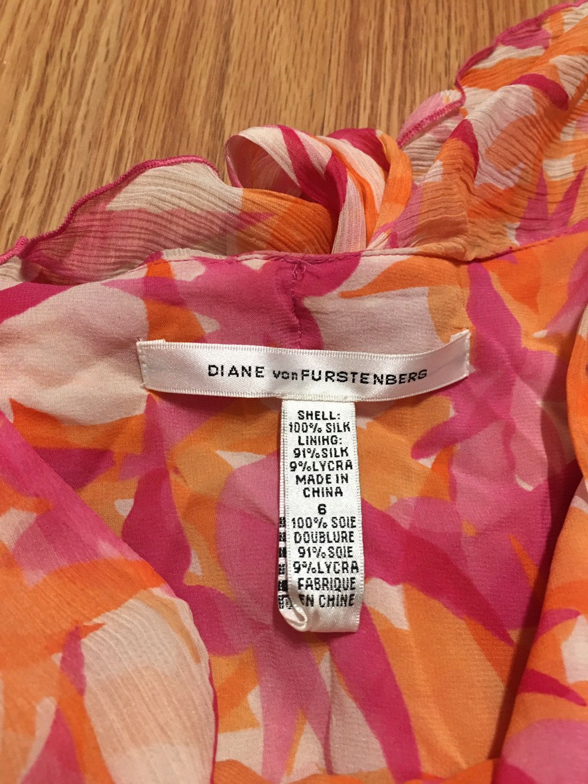 Diane von Furstenberg Diane Von Furstenberg Silk Pink & Orange Pretty Dress Size M / US 6-8 / IT 42-44 - 7 Thumbnail
