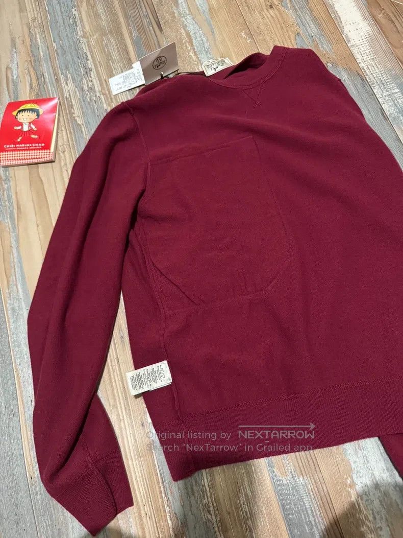 Hermes Hermes Wool and Sheepskin Burgundy Crewneck Sweater Size US M / EU 48-50 / 2 - 4 Thumbnail
