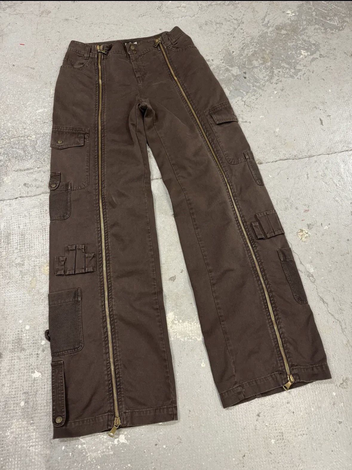 Dolce & Gabbana SS2003 Dolce & Gabbana Brown Aviator Full Zips Cargo Pant Size US 30 / EU 46 - 2 Thumbnail