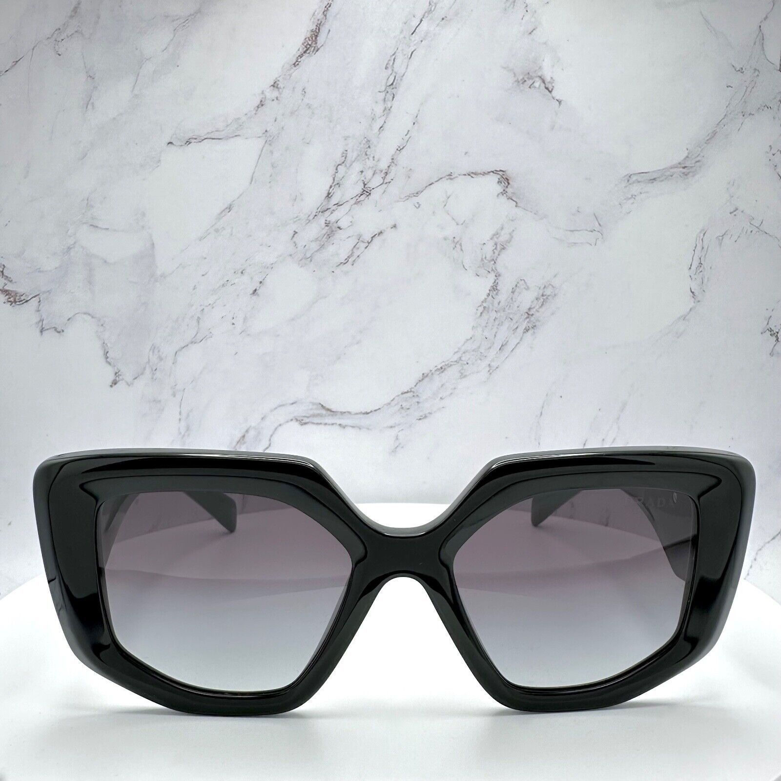Prada Prada Sunglasses Black Square Oversized Triangle Logo Italy Size ONE SIZE - 3 Thumbnail