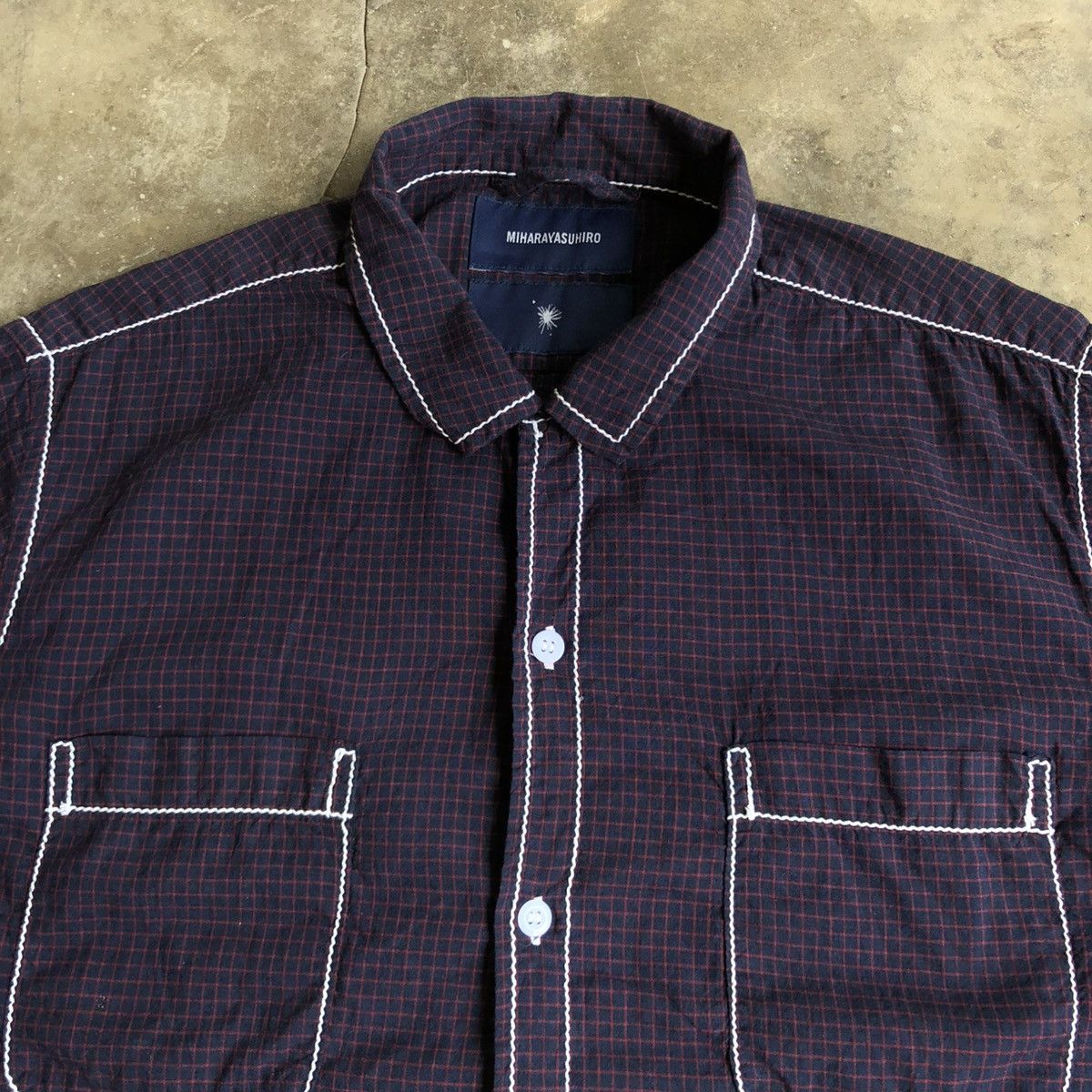 Maison MIHARA YASUHIRO 🇯🇵 Miharayasuhiro Japan Contrast Stitch Plaid Shirt Size US M / EU 48-50 / 2 - 4 Thumbnail