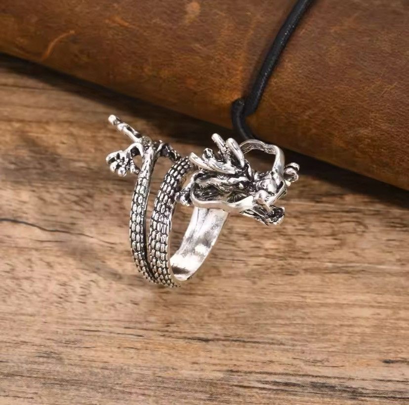 Vintage 45mm Rock Chinese Dragon Ring Size ONE SIZE - 1 Thumbnail